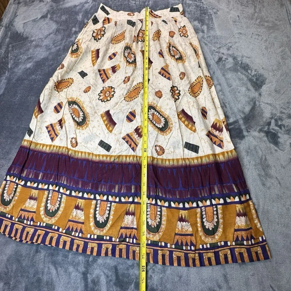 Vintage Sz M Retro MCM Skirt Women’s Floral Cottage Core Brown Retro Casual Corn
